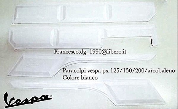 Paracolpi Bianco Per Vespa px 125 150 200 Arcobaleno Adesive